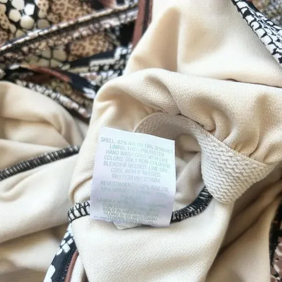 Kona Sol Snakeskin Animal Print One Piece Swimsuit Women’s Medium - Picture 4 of 4